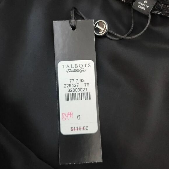 NEW Talbots Wool Floral Paisley Side Pleated Wrap Skirt in Black/Gray Size 6 - Picture 8 of 12